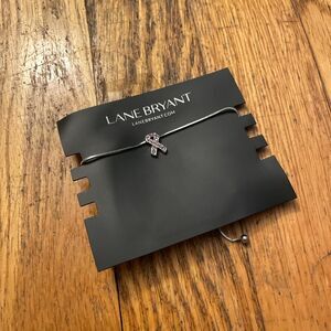 lane bryant pink breast cancer jeweled ribbon bracelet in original packaging